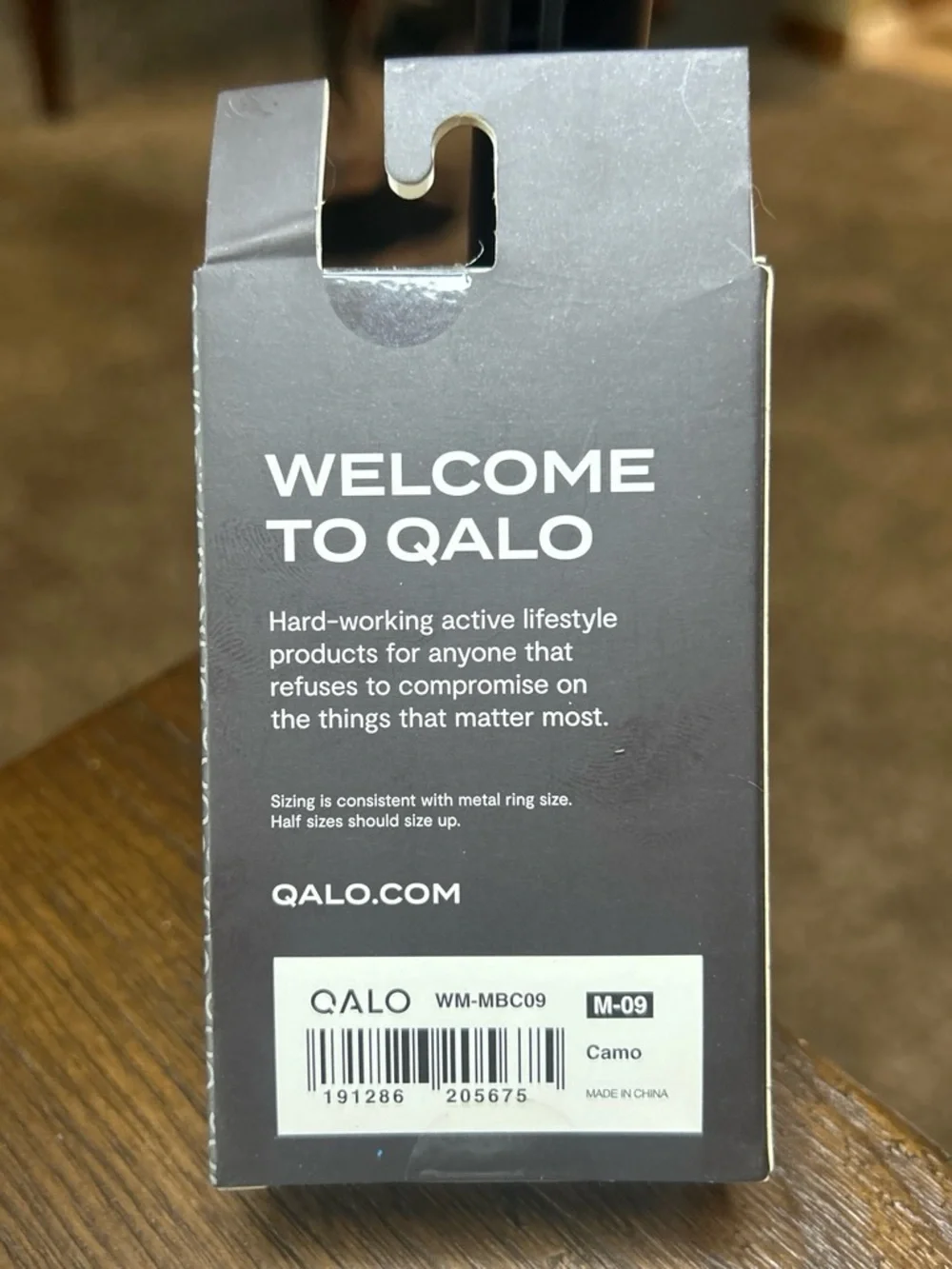QALO Men's Silicone Ring — Black/Gray Size 9